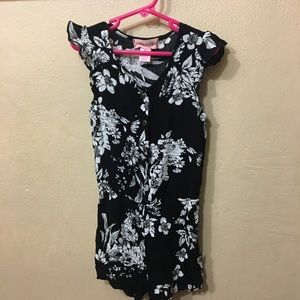 *3 for $9* Mia Chica Romper Black w/white flowers
